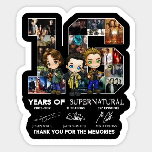 16 Years Of Supernatural Signature Thank You Sticker